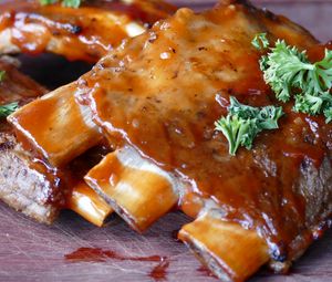 Preview wallpaper ribs, barbecue, sauce, meat