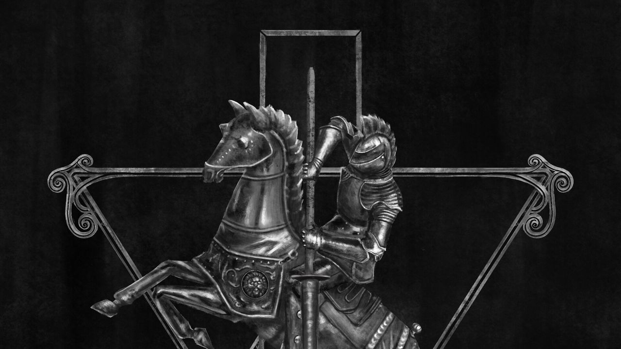 Wallpaper rider, knight, horse, armor, roses, art
