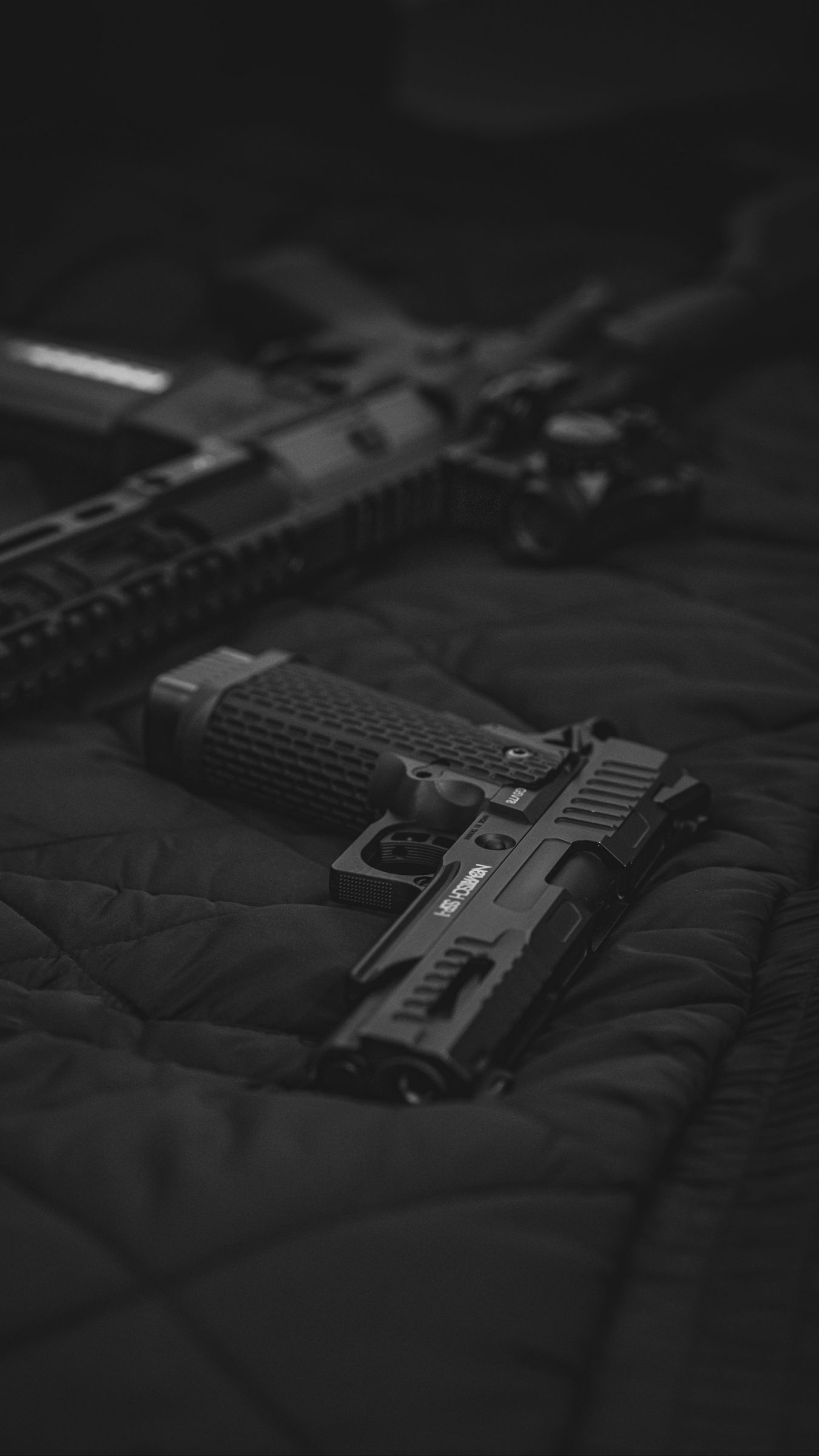 Download wallpaper 1350x2400 rifle gun weapon black iphone 876s6  for parallax hd background