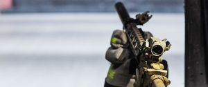 Preview wallpaper rifle, weapon, polygon, shooting range, army