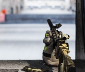 Preview wallpaper rifle, weapon, polygon, shooting range, army