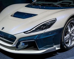 Preview wallpaper rimac, car, headlight, wheel, sports car