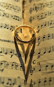 Preview wallpaper ring, music, heart, shadow, love