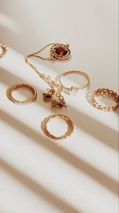 Preview wallpaper rings, jewelry, gold, aesthetics
