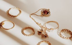 Preview wallpaper rings, jewelry, gold, aesthetics