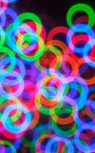 Preview wallpaper rings, neon, abstraction, intersection