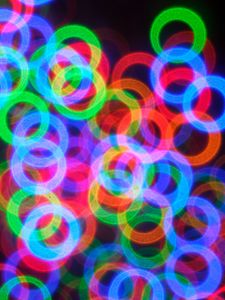 Preview wallpaper rings, neon, abstraction, intersection