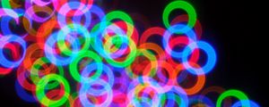 Preview wallpaper rings, neon, abstraction, intersection