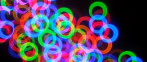 Preview wallpaper rings, neon, abstraction, intersection