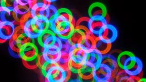 Preview wallpaper rings, neon, abstraction, intersection