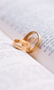 Preview wallpaper rings, wedding, book, couple, love