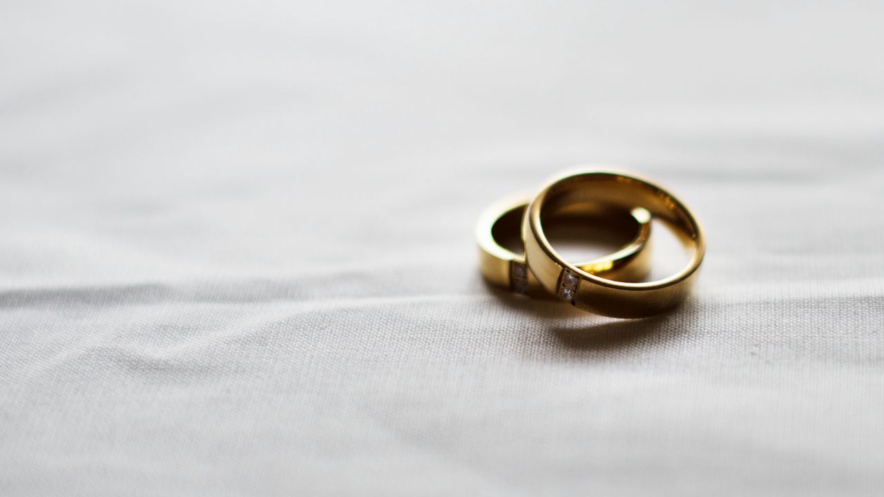 Wallpaper rings, wedding, couple, gold, love