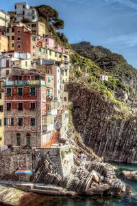 Preview wallpaper riomaggiore, italy, shore, cliff, hdr