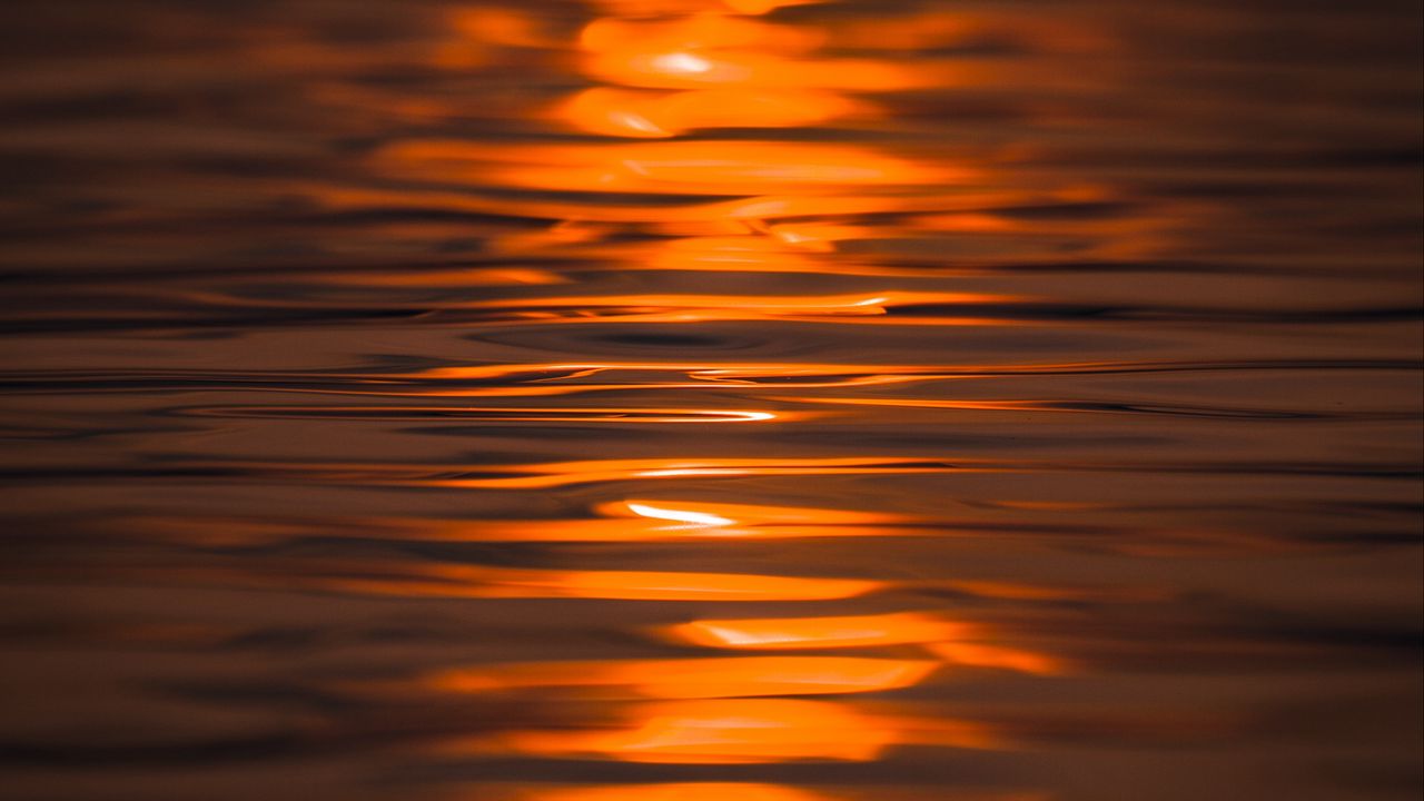 Wallpaper ripples, water, macro, sunset, reflection hd, picture, image