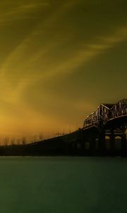 Preview wallpaper rising, bridge, river, design, morning