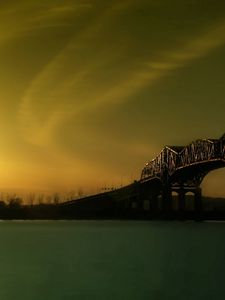 Preview wallpaper rising, bridge, river, design, morning