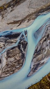 Preview wallpaper river, banks, aerial view, nature