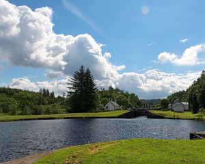 Preview wallpaper river, beautiful, summer landscape, grass