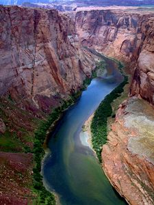 Preview wallpaper river, bends, canyons, greens