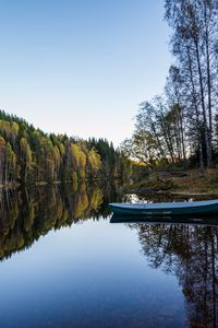 Preview wallpaper river, boat, forest, water, nature