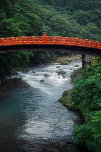 Preview wallpaper river, bridge, japan, nature