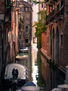 Preview wallpaper river, buildings, architecture, facade, boat