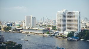 Preview wallpaper river, buildings, city, view