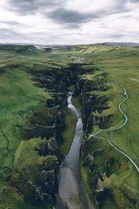 Preview wallpaper river, canyon, aerial view, nature, landscape