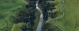 Preview wallpaper river, canyon, aerial view, nature, landscape