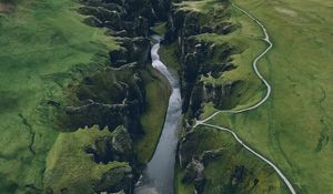 Preview wallpaper river, canyon, aerial view, nature, landscape