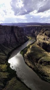 Preview wallpaper river, canyon, rocks, aerial view, landscape