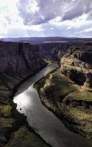 Preview wallpaper river, canyon, rocks, aerial view, landscape