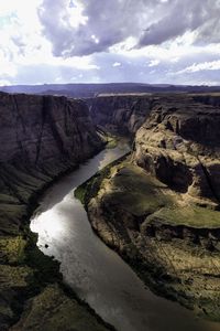 Preview wallpaper river, canyon, rocks, aerial view, landscape