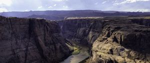 Preview wallpaper river, canyon, rocks, aerial view, landscape