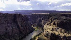Preview wallpaper river, canyon, rocks, aerial view, landscape