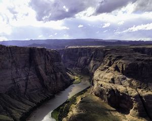 Preview wallpaper river, canyon, rocks, aerial view, landscape