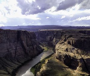 Preview wallpaper river, canyon, rocks, aerial view, landscape