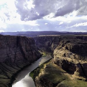 Preview wallpaper river, canyon, rocks, aerial view, landscape