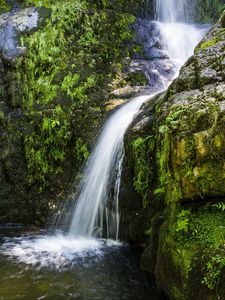Preview wallpaper river, cascade, grass, nature