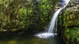 Preview wallpaper river, cascade, grass, nature