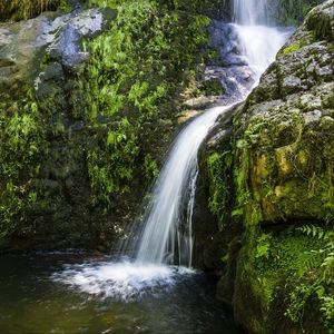 Preview wallpaper river, cascade, grass, nature