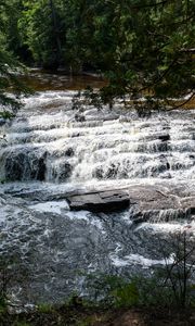 Preview wallpaper river, cascade, stone, landscape, nature