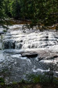 Preview wallpaper river, cascade, stone, landscape, nature