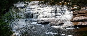 Preview wallpaper river, cascade, stone, landscape, nature