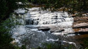 Preview wallpaper river, cascade, stone, landscape, nature