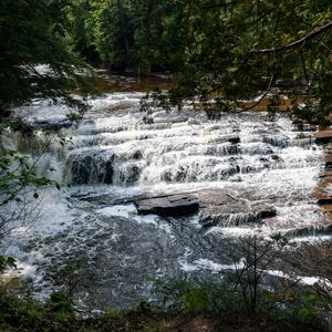 Preview wallpaper river, cascade, stone, landscape, nature