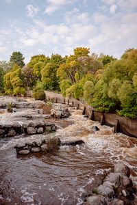 Preview wallpaper river, cascade, stones, trees, nature