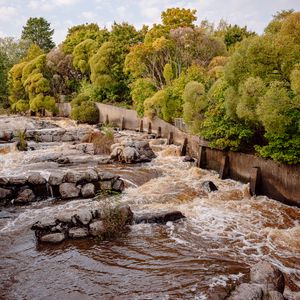 Preview wallpaper river, cascade, stones, trees, nature
