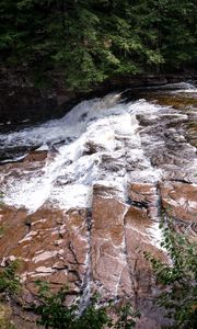 Preview wallpaper river, cascade, stones, trees, landscape