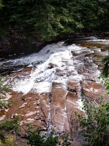 Preview wallpaper river, cascade, stones, trees, landscape